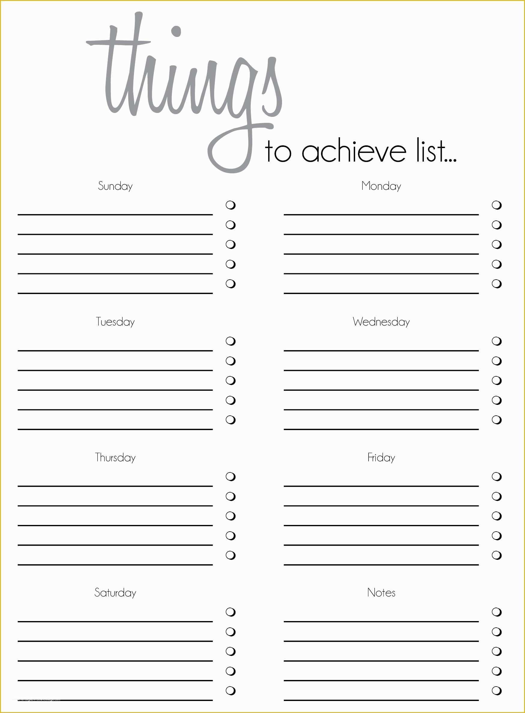 template checklist