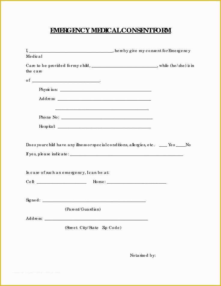 Free Child Travel Consent Form Template Of 7 Travel Consent Form 