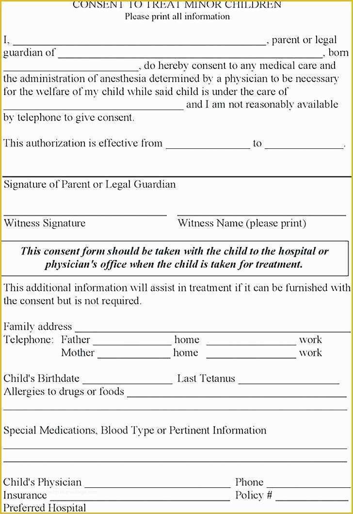 Free Child Travel Consent Form Template Pdf Of Babysitter Medical Consent Form Template Day Care