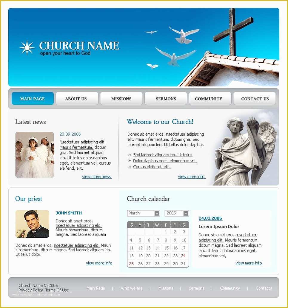 Free Christian Website Templates Of Christian Website Template 