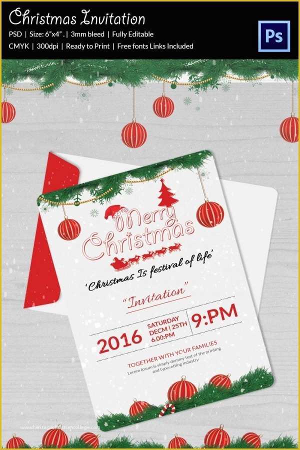 Free Christmas Invitation Templates Word Of 25 Christmas Invitation 