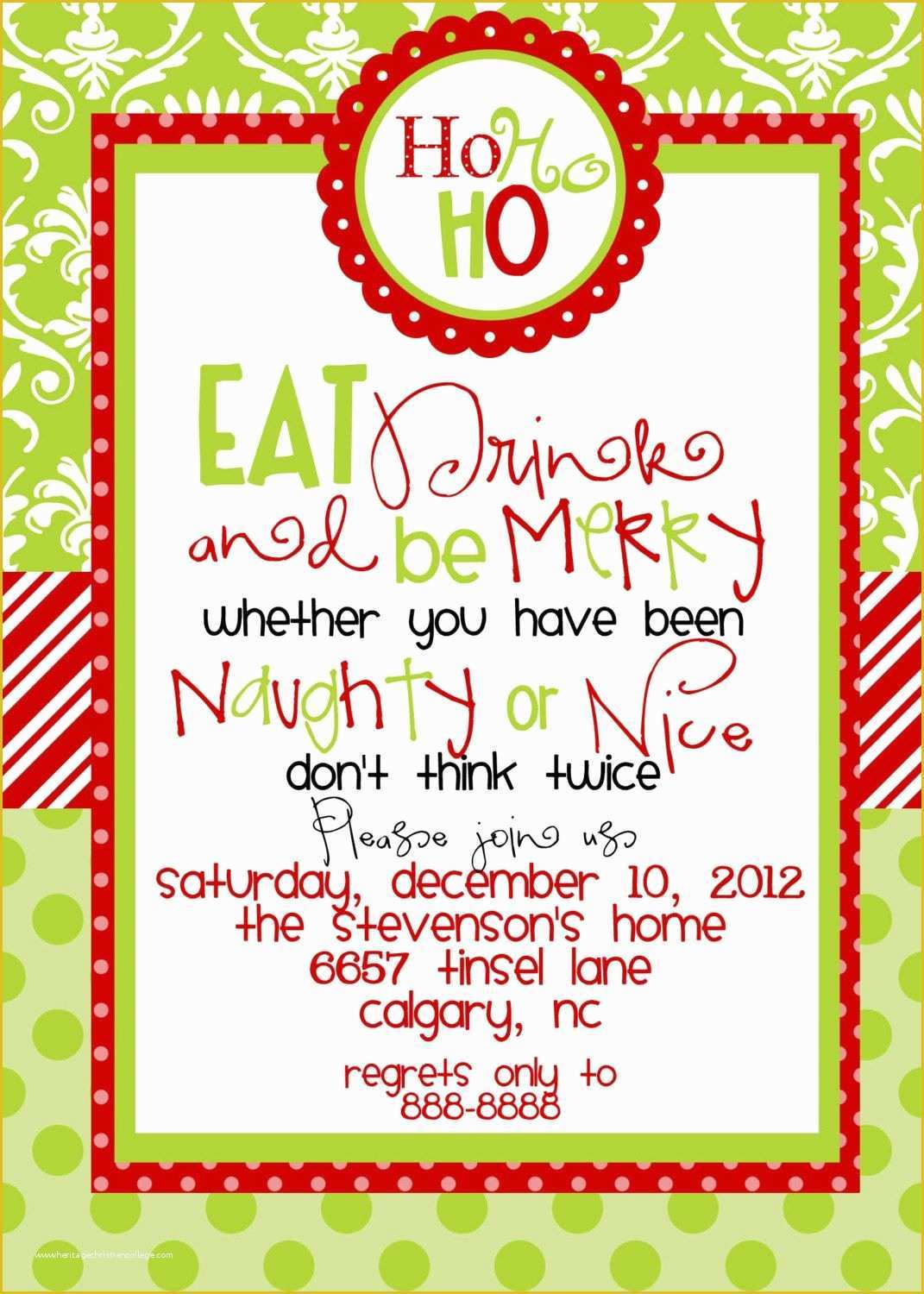 Free Christmas Invitation Templates Word Of Christmas Party Invitations 