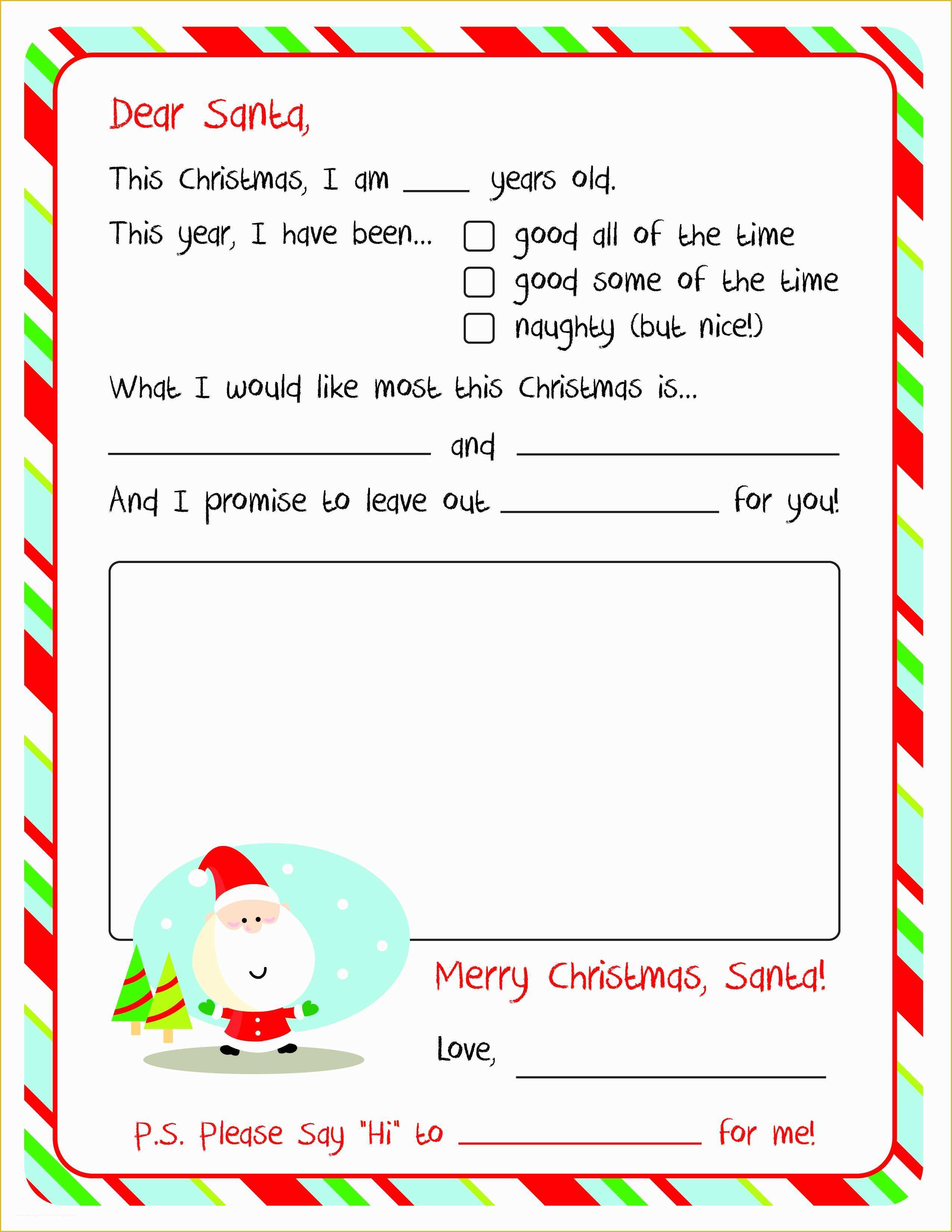 Free Christmas Letter Templates Of Letter To Santa Free Printable