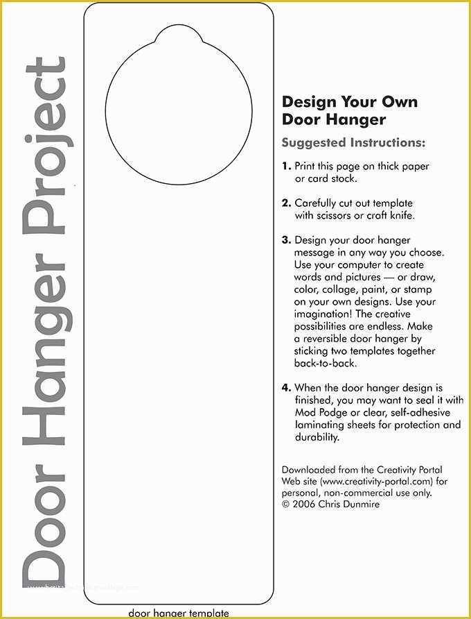 Free Church Door Hanger Template Of Cool Idea For Diy Door Hangers