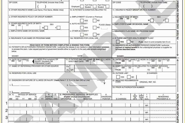 Free Cms 1500 Claim form Template Of Free Cms 1500 Claim form Template Inspirational Design