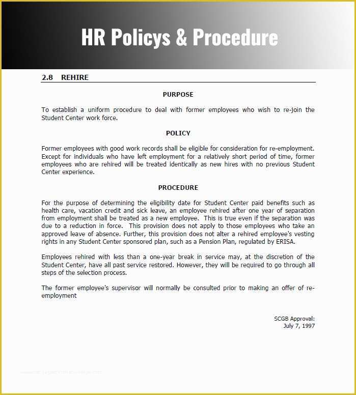 Policies And Procedures Template Word