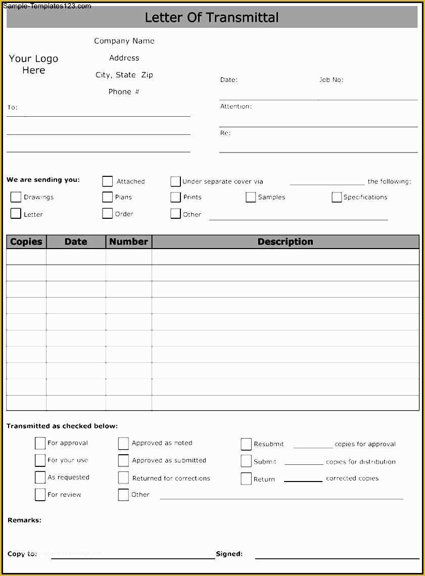 Free Construction Submittal Form Template