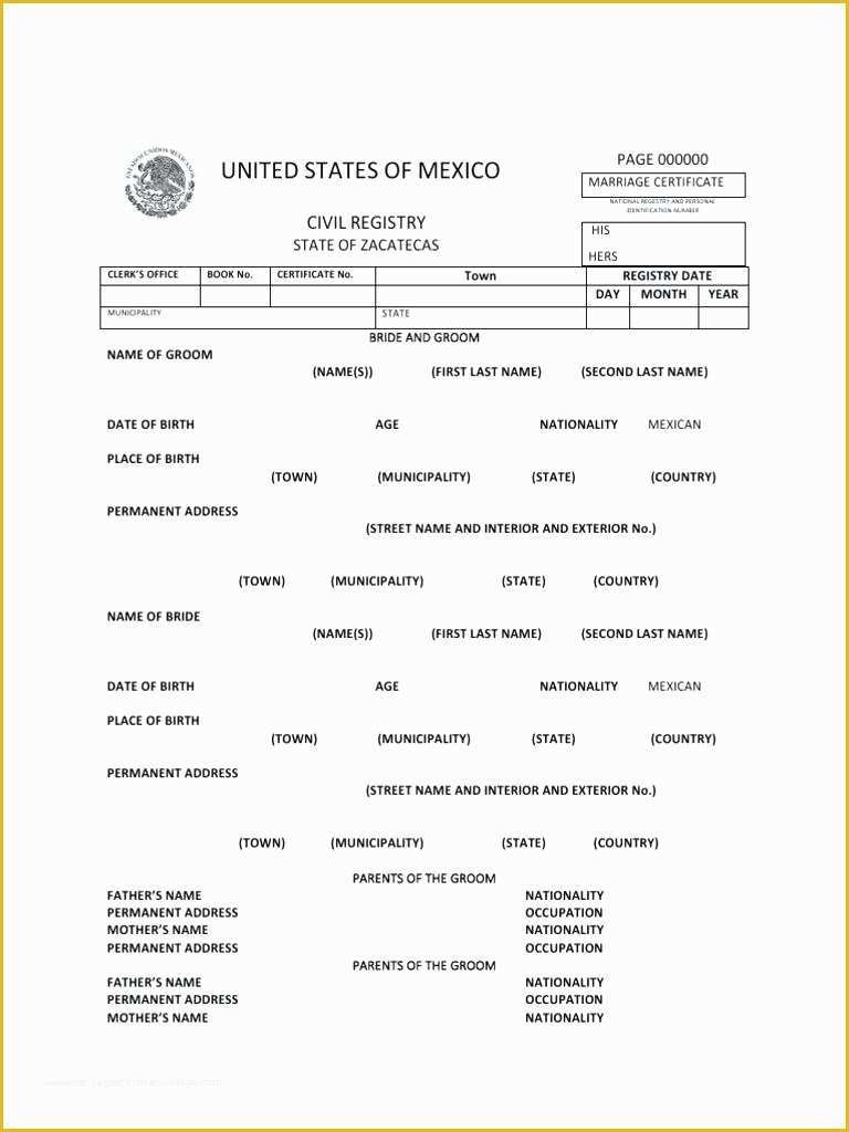 Free Death Certificate Translation Template Of Mexican Divorce 