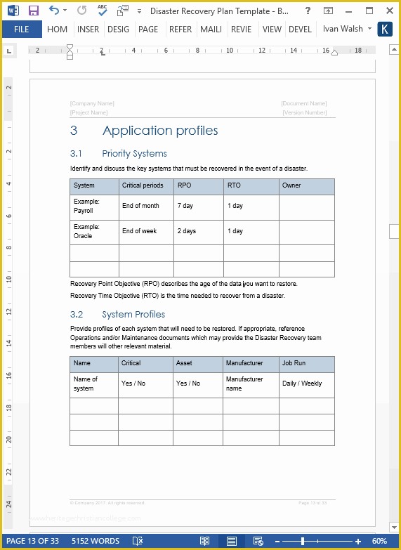 Free Disaster Recovery Plan Template Of Disaster Recovery Plan Template 