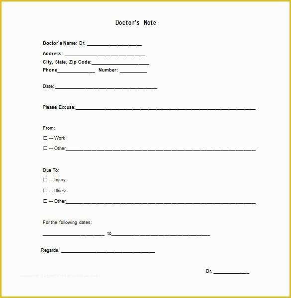 Free Doctors Excuse Template Of Doctor Excuse Template 7 Free Sample 