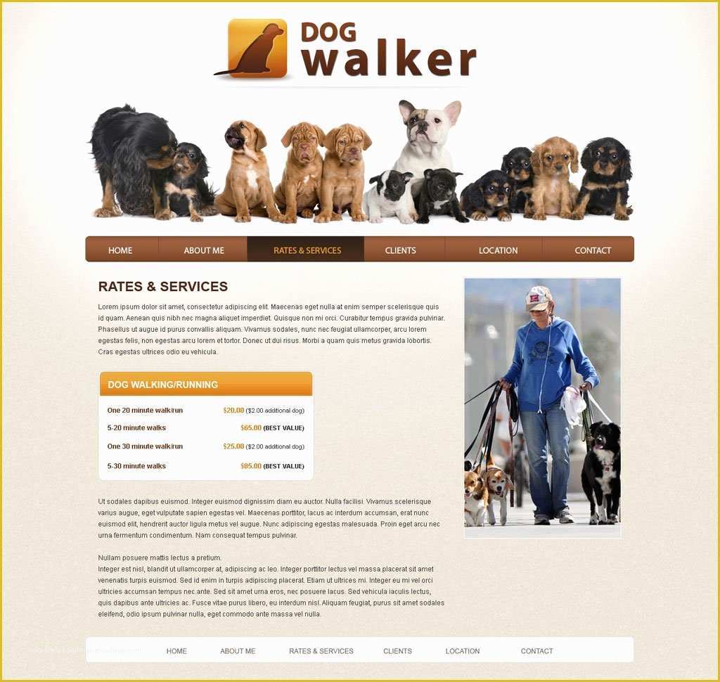 Free Dog Website Templates Of Dog Walker Website Template 