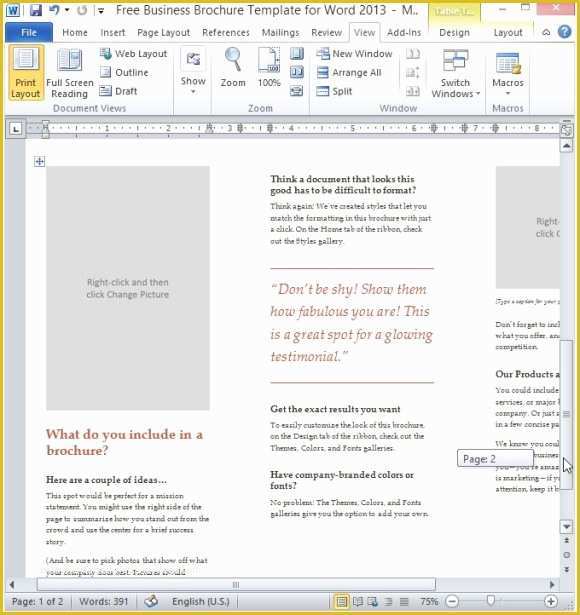  Free Downloadable Brochure Templates For Microsoft Word Pofepublic