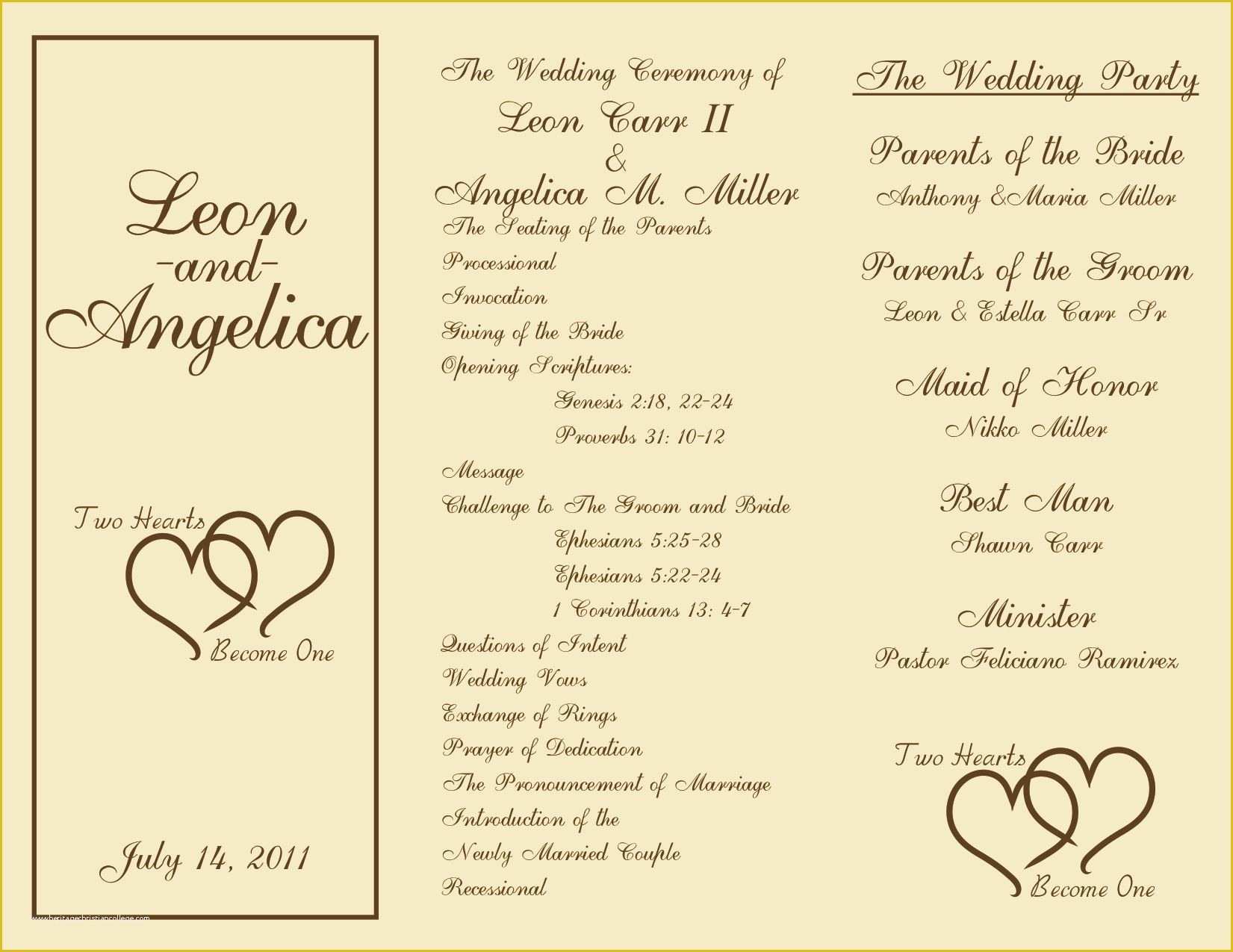 63 Free Downloadable Wedding Program Templates Heritagechristiancollege