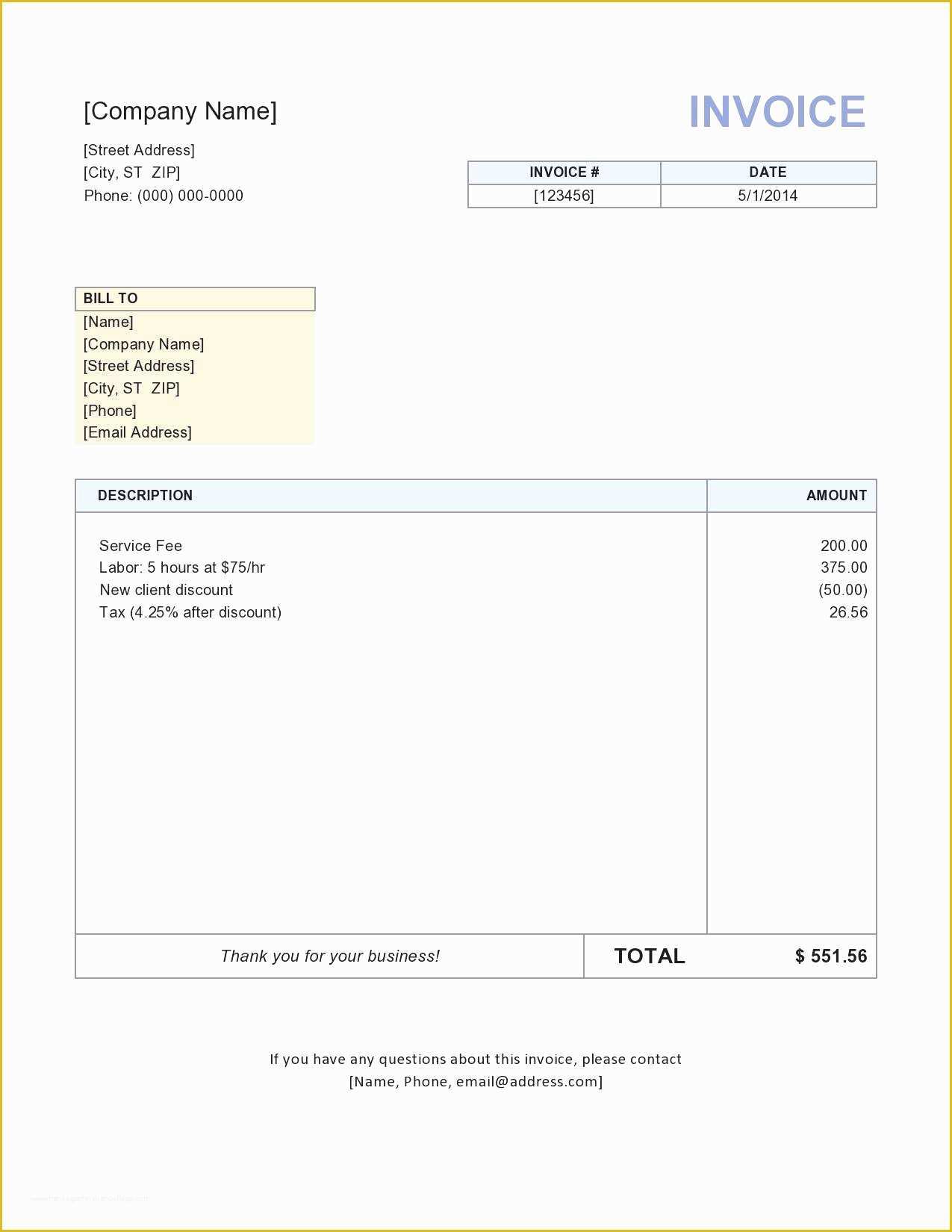 excel invoice template for mac