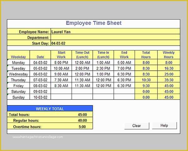 Free Excel Timesheet Template Multiple Employees Of 17 Timesheet 