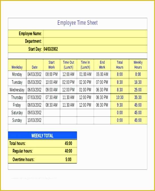 Excel Timesheet Template Calculate Hours Mazshark