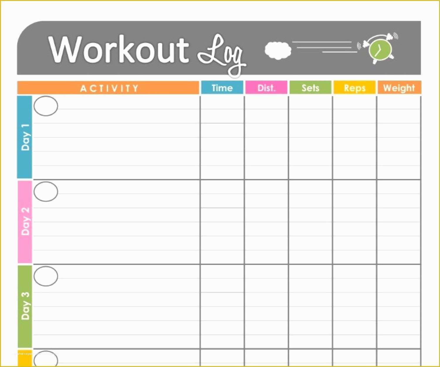 Printable Workout Checklist