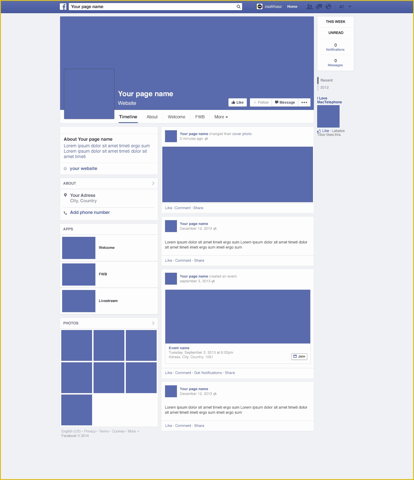 Free Facebook Templates Of Page Template Beepmunk