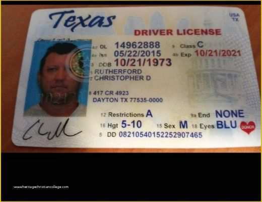 texas drivers license psd free