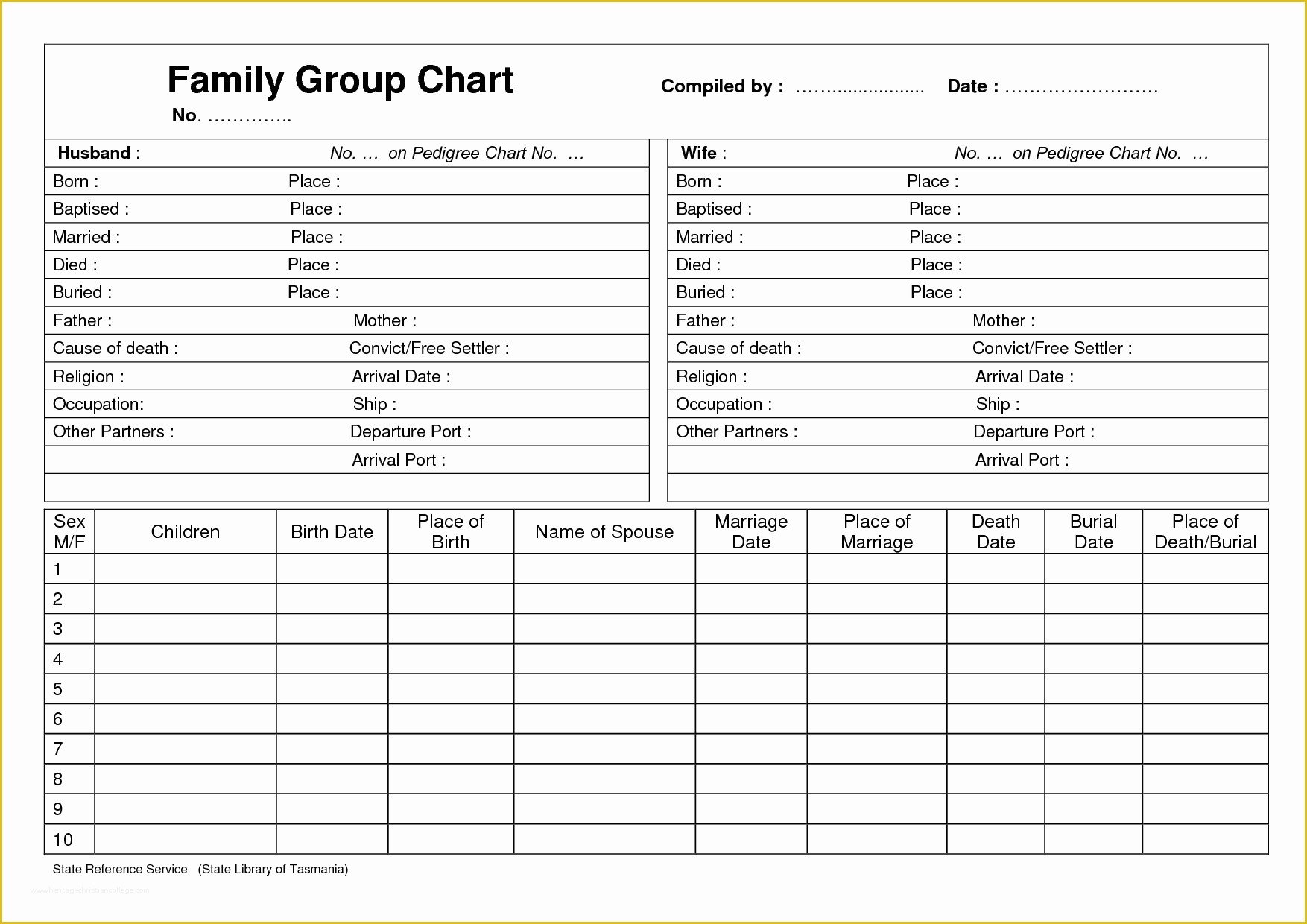 Free Printable Family History Chart