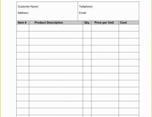 Free Fillable Commercial Invoice Template Of Blank Fillable Invoice Free Mercial Pdf Resumetes