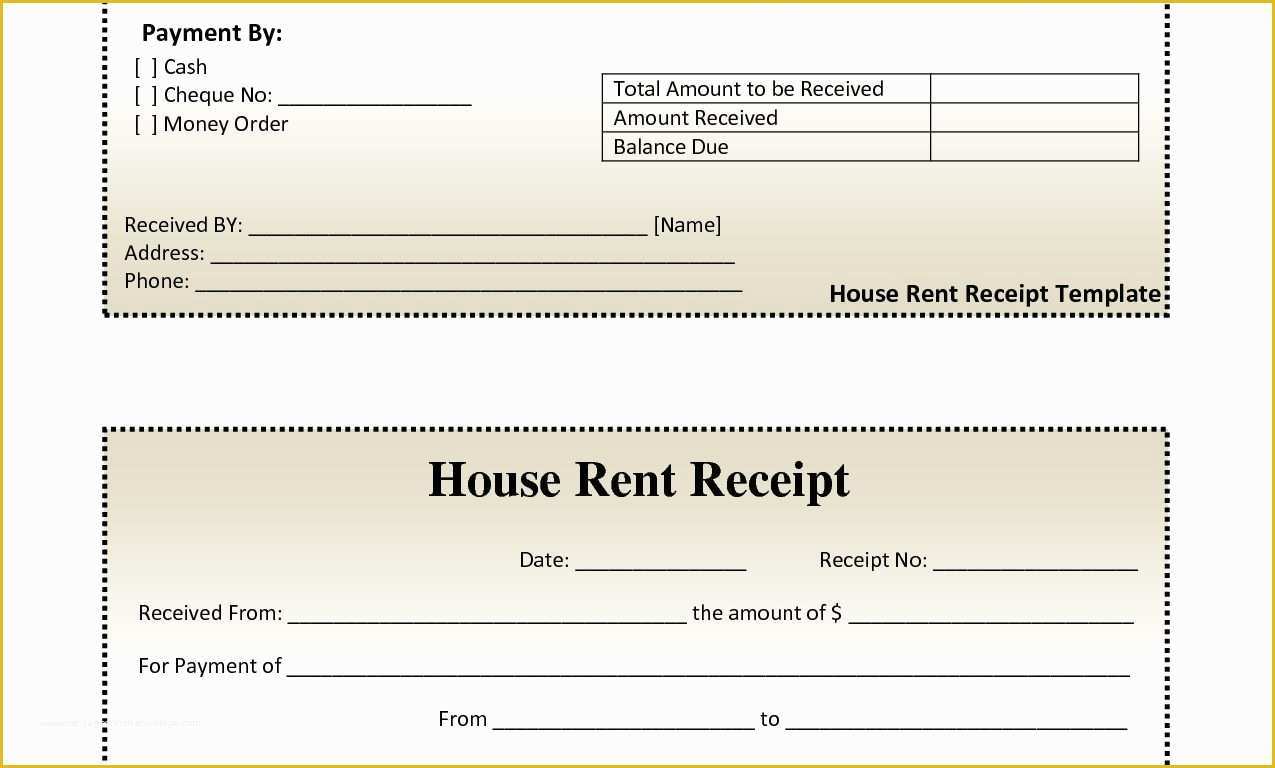 Free Fillable Rent Receipt Template