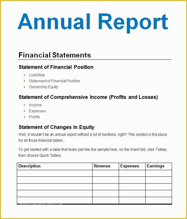Free Financial Report Template Of 19 Annual Report Templates To 