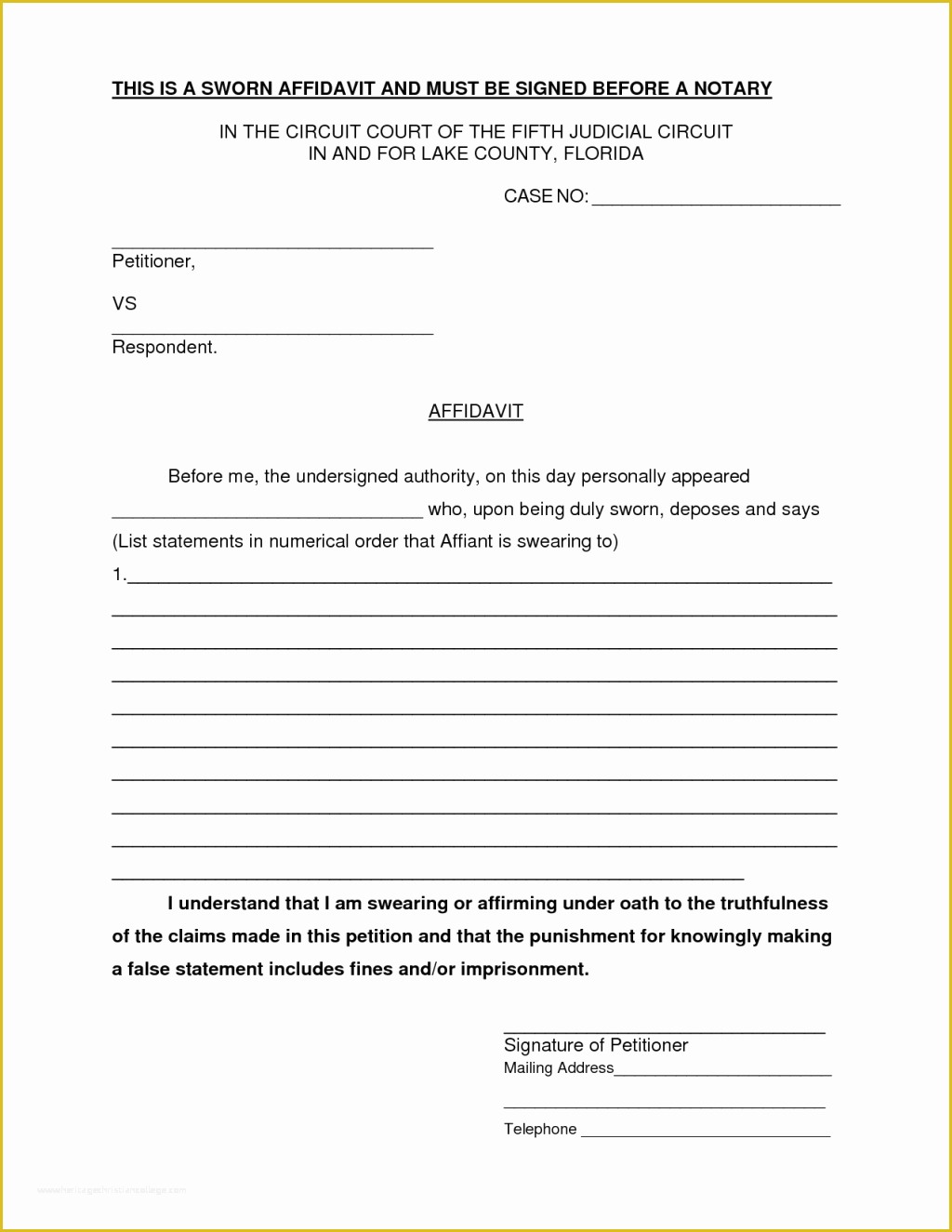 Printable Small Estate Affidavit Florida Printable World Holiday