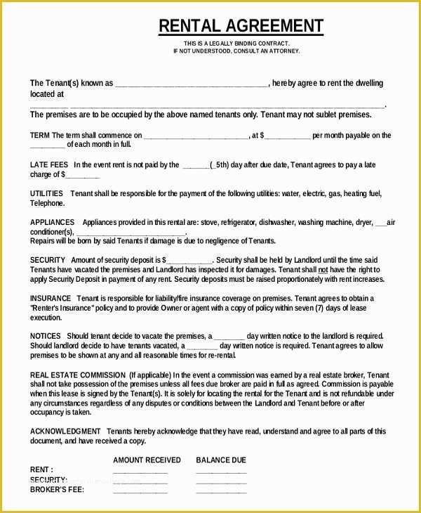 Free Florida Lease Agreement Template Of Residential Rental Agreement 15 Free Word Pdf