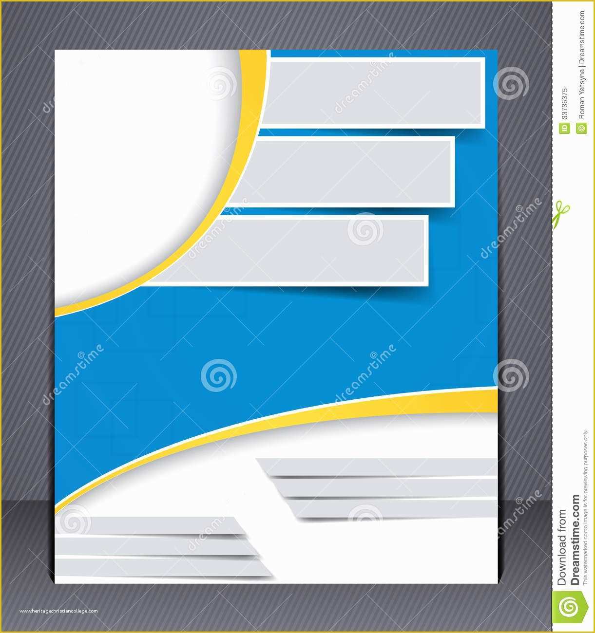 Free Flyer Design Templates Of Brochure Design In Blue and Yellow Colors Stock Vector