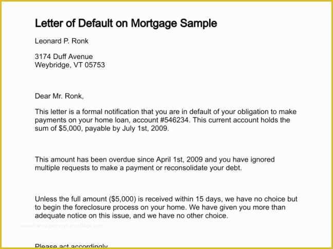 Free foreclosure Letter Template Of Printable Copy Of Projected ...