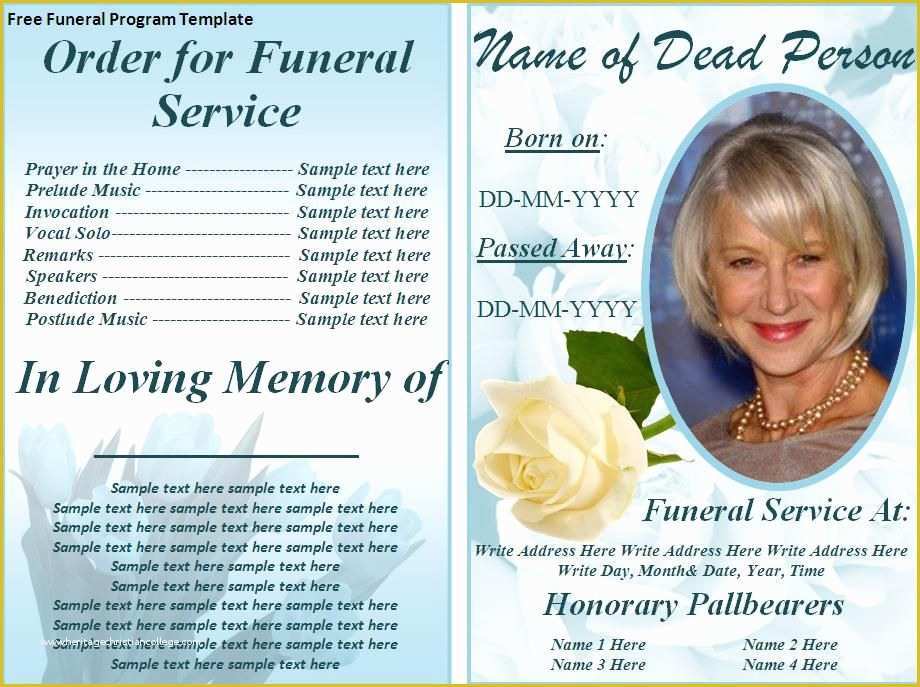 Indesign Funeral Program Template