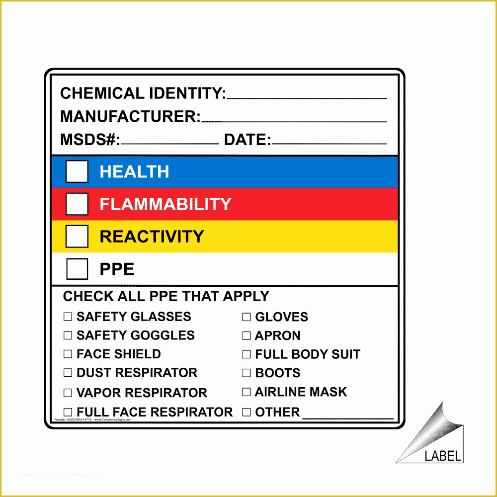 Free Hazardous Waste Label Template Of Chemical Identity Manufacturer 