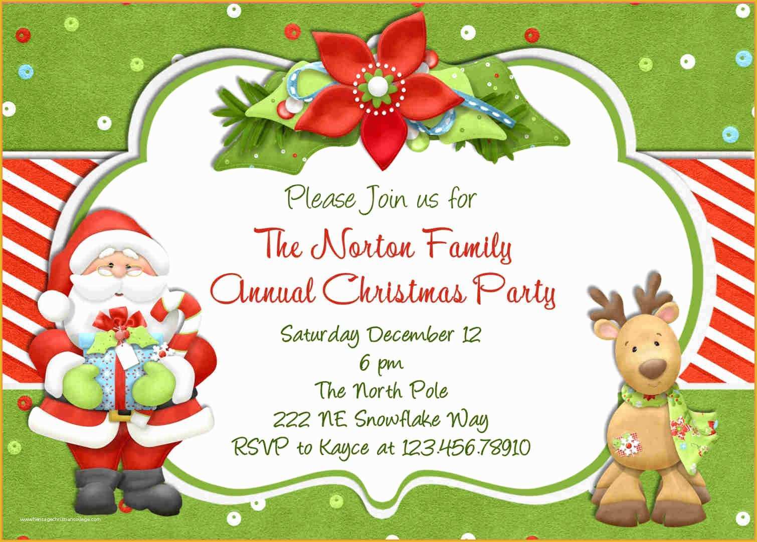 Free Holiday Invite Templates Of 15 Christmas Party Invitation Template Heritagechristiancollege