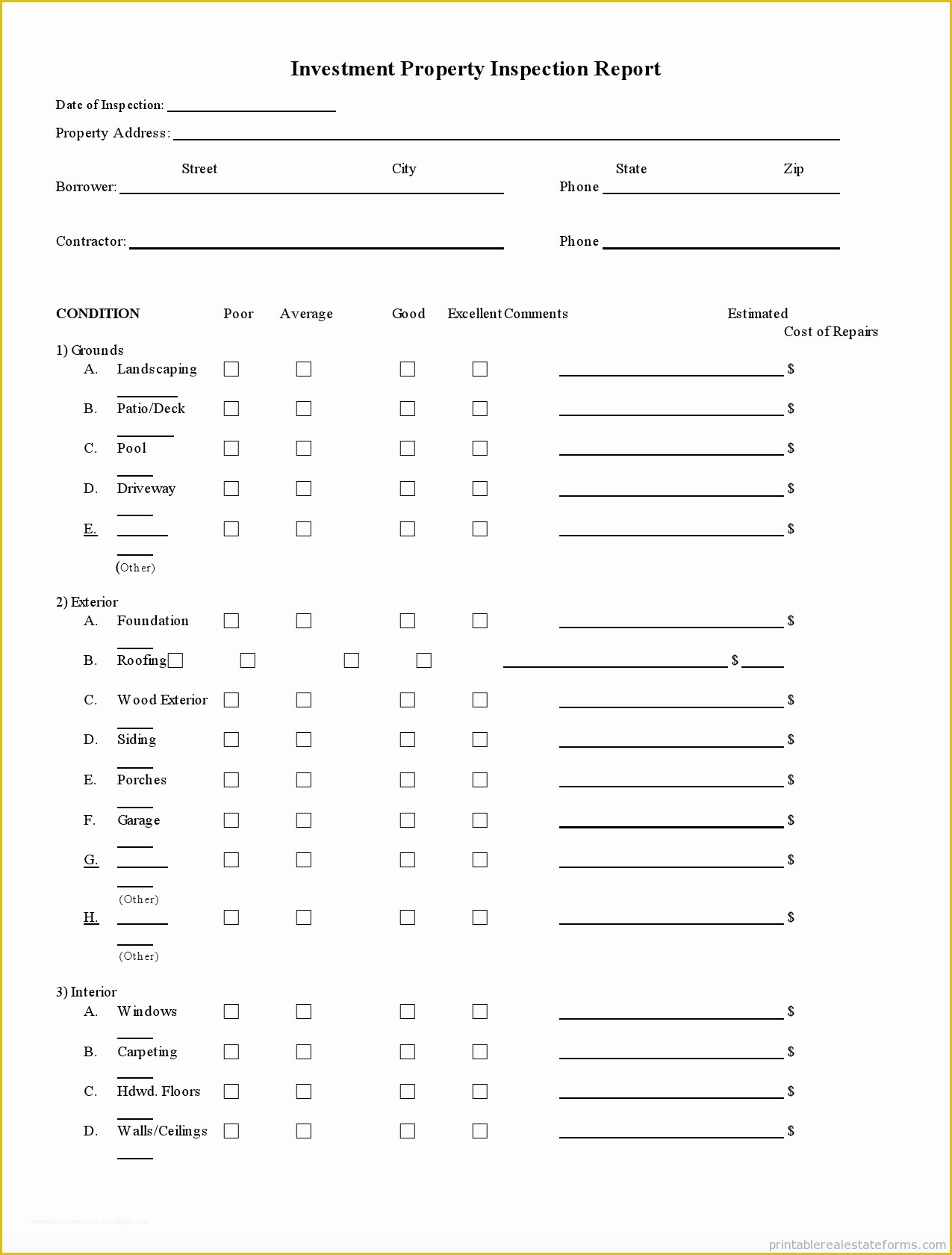  Free Home Inspection Report Template Word Of Sample Printable 