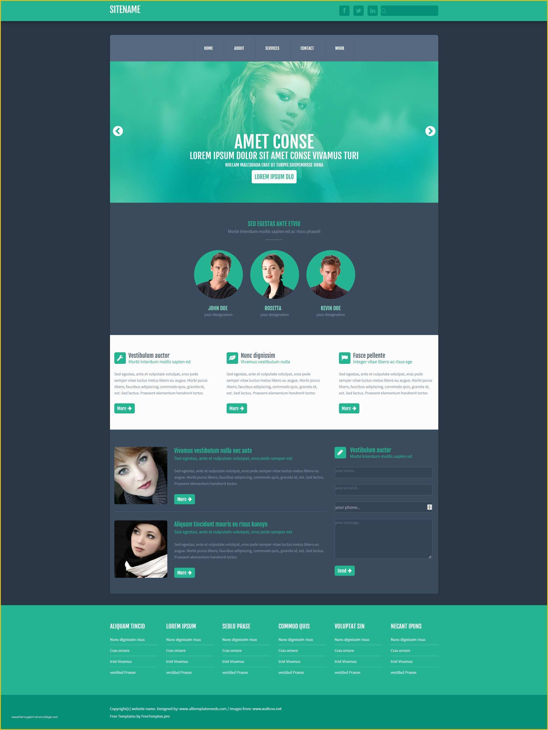 Free HTML Layout Templates Of Free E Page Website HTML Template 