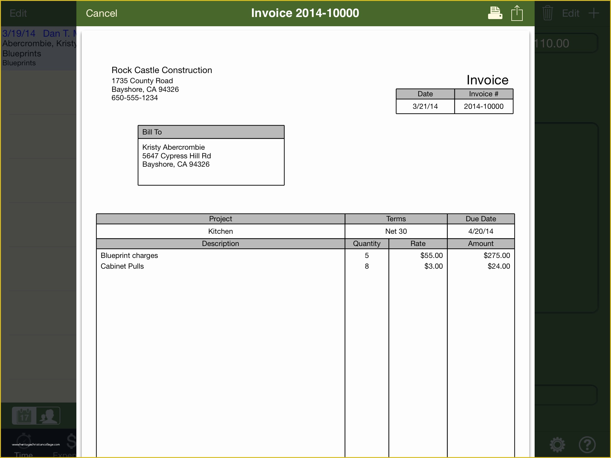 create an excel invoice template