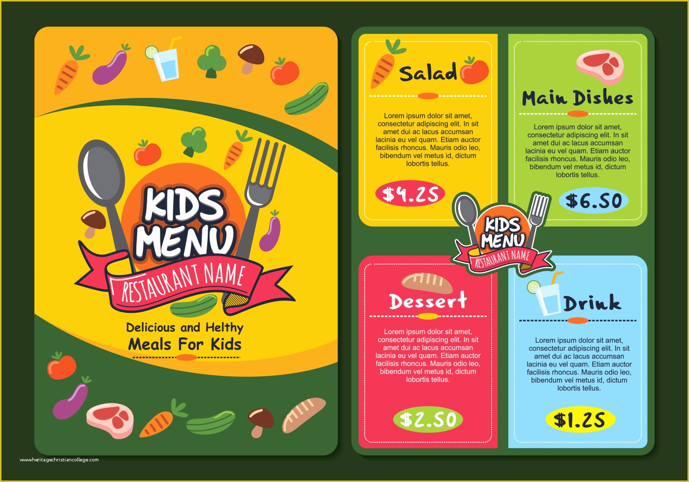 Free Kids Menu Template Of Cute Colorful Kids Menu Template Download 