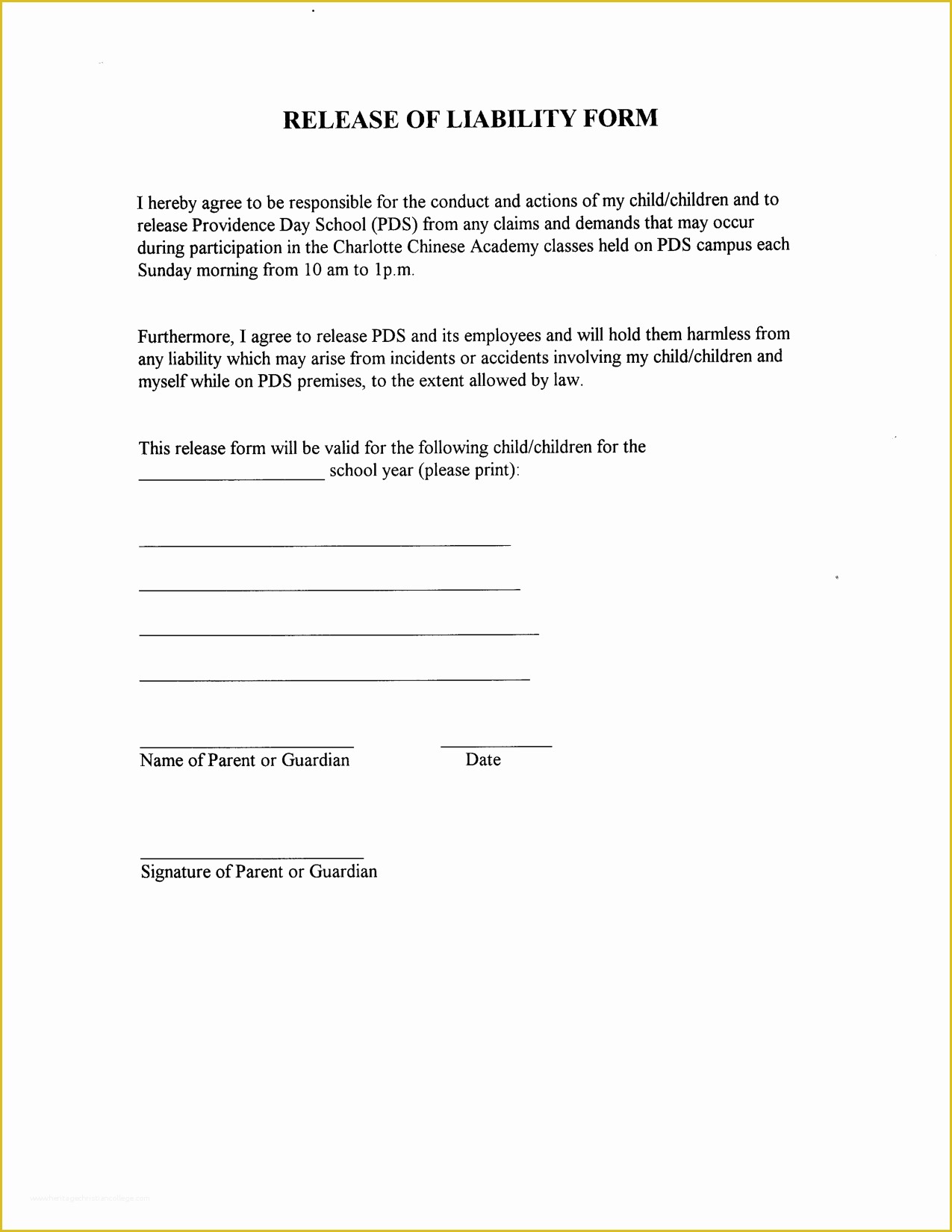 Free Liability Release form Template Of Liability Release form Template