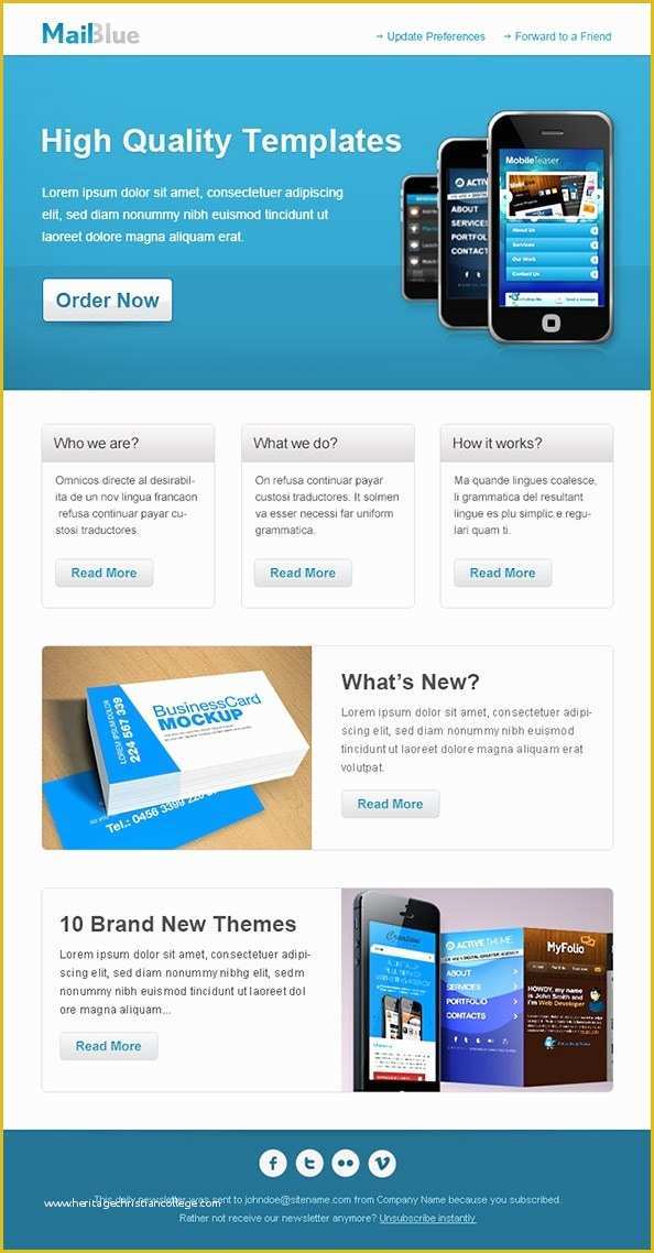 Free Marketo Email Templates Of Business Email Template In Blue Colors 