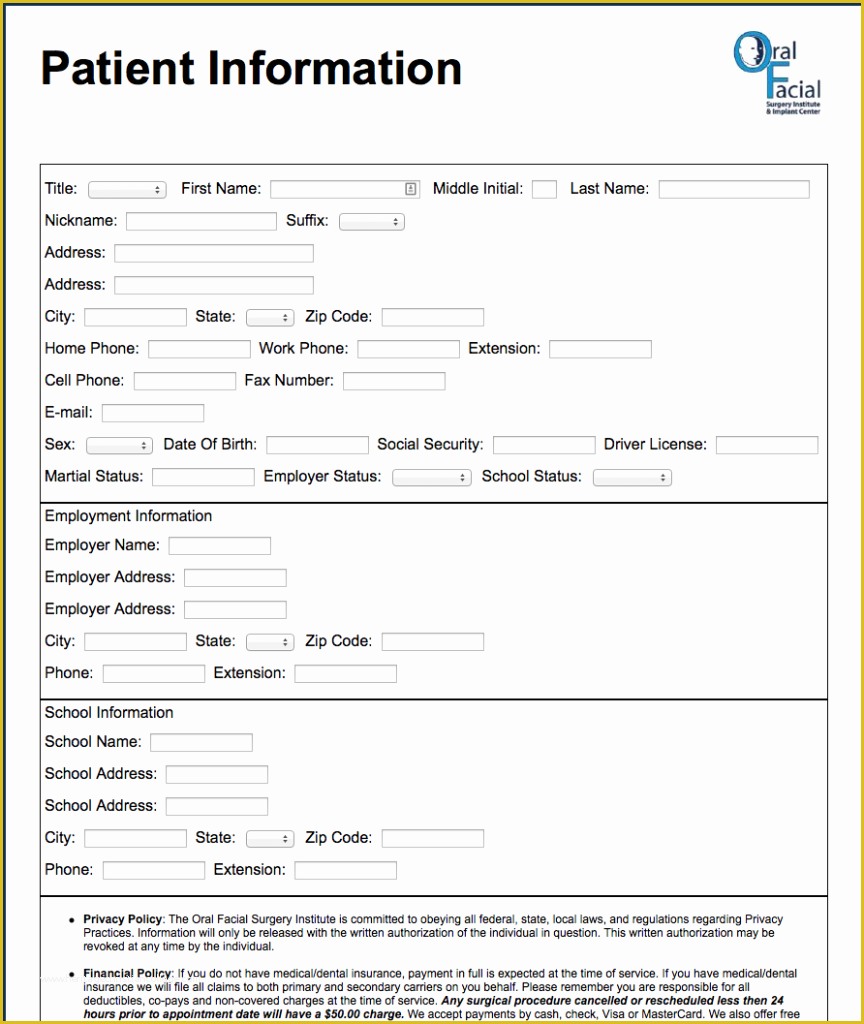 Free Medical Forms Templates Of Medical Form Line Templates Free 