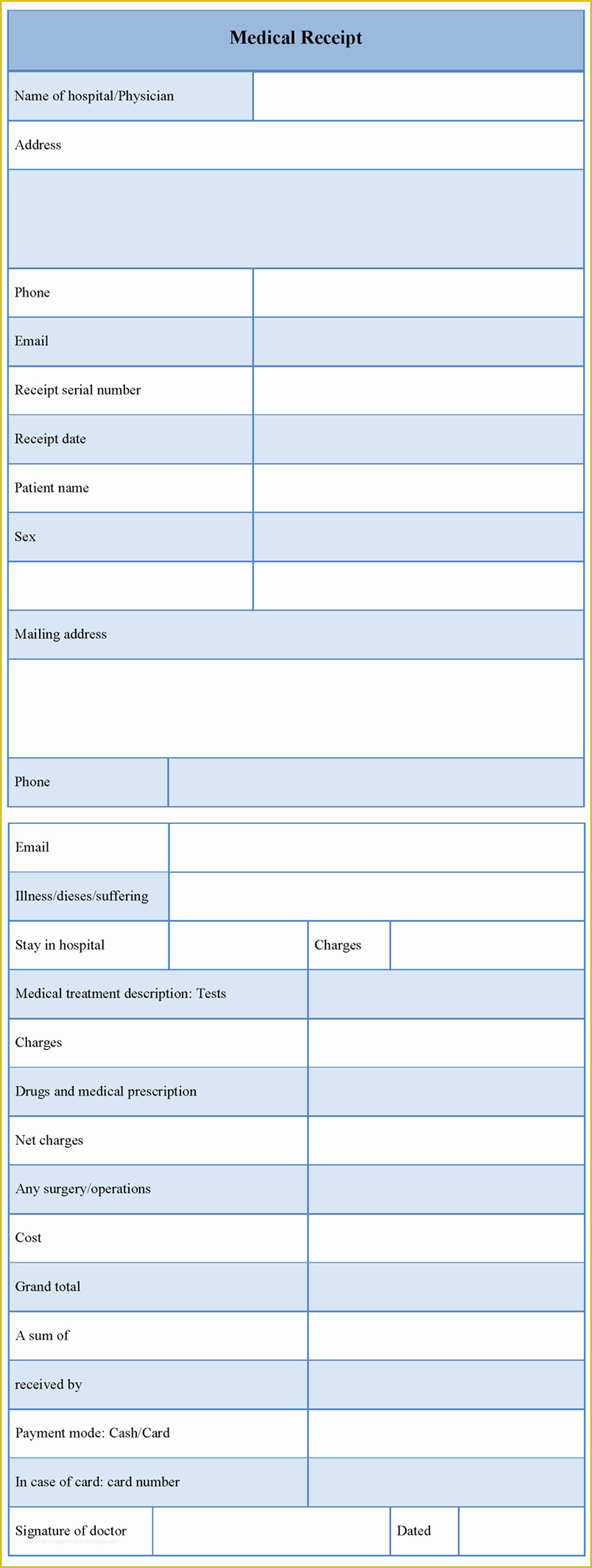 Free Medical Receipt Template Of Medical Receipt Template Cake Ideas And Designs