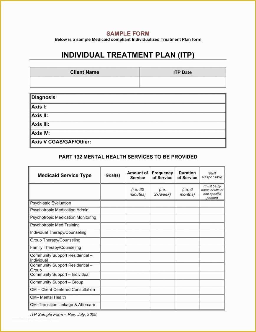 Free Mental Health Treatment Plan Template Of 4 Free Treatment Plan