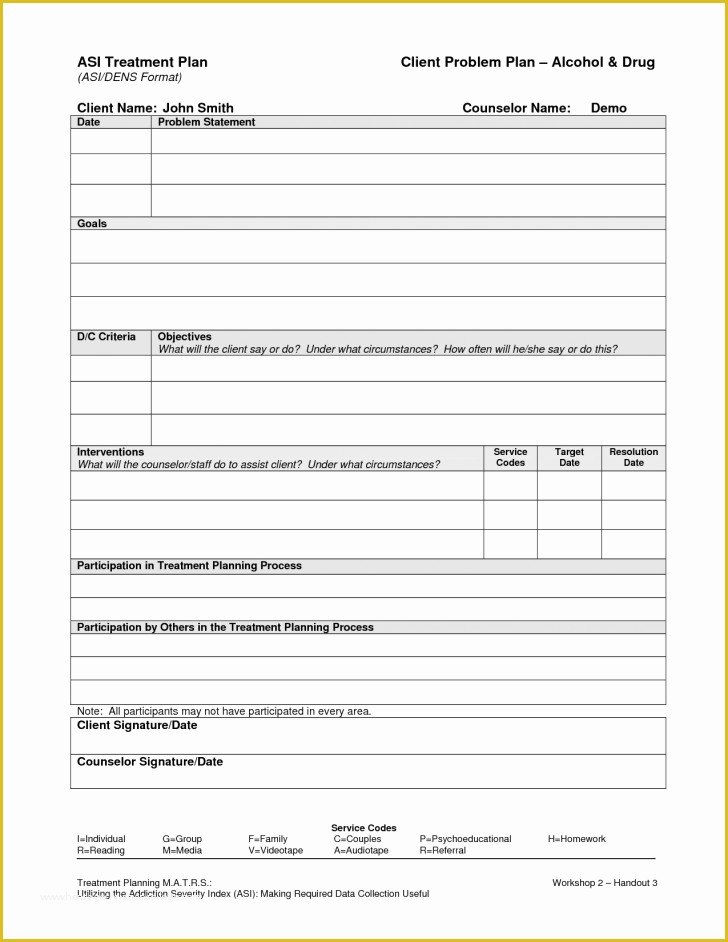 Mental Health Treatment Plan Template