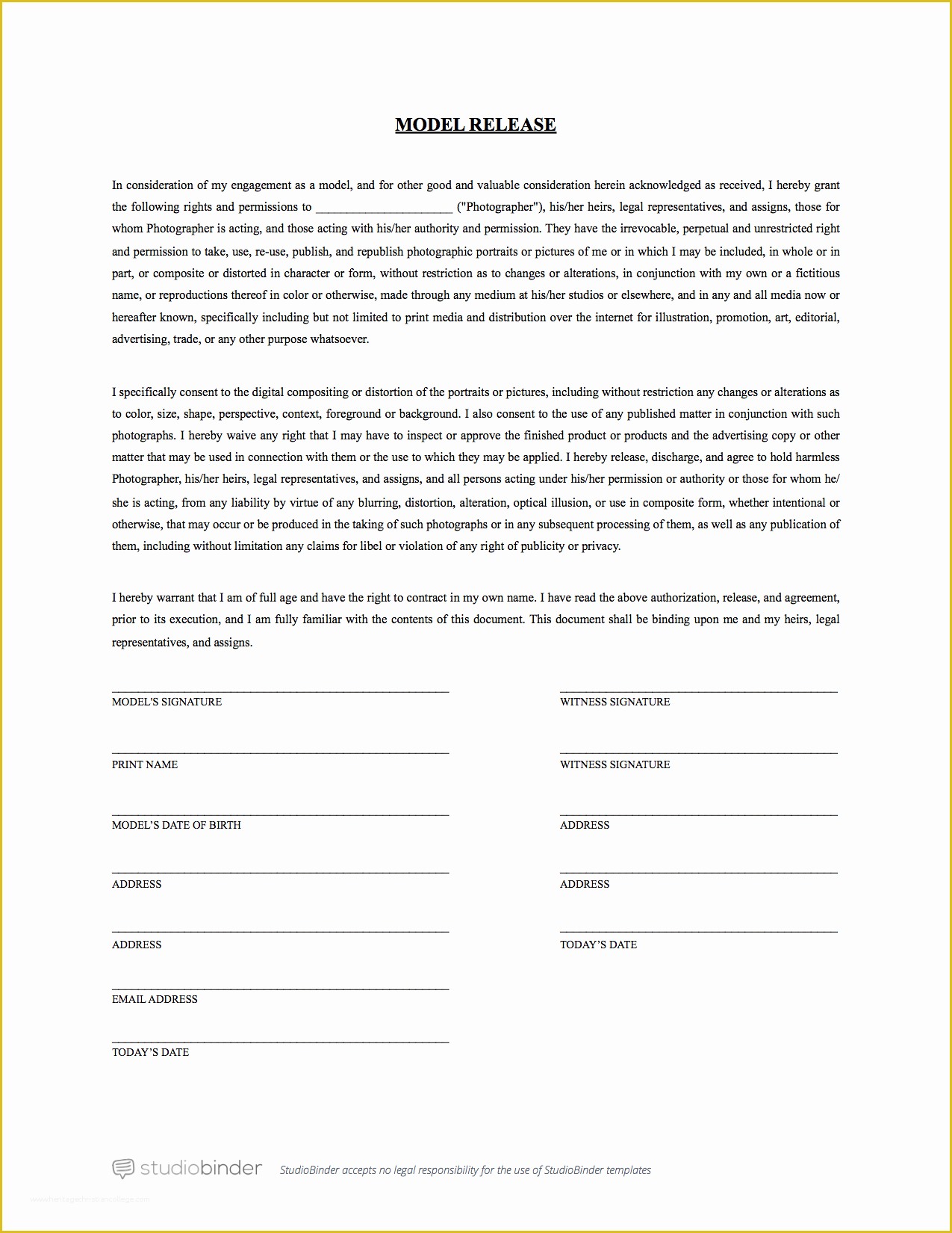 Free Modeling Contract Template Of Model Contract For Fashion Show 