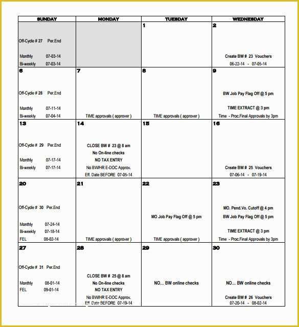 Free Monthly Work Schedule Template Of Bi Weekly Employee Schedule ...