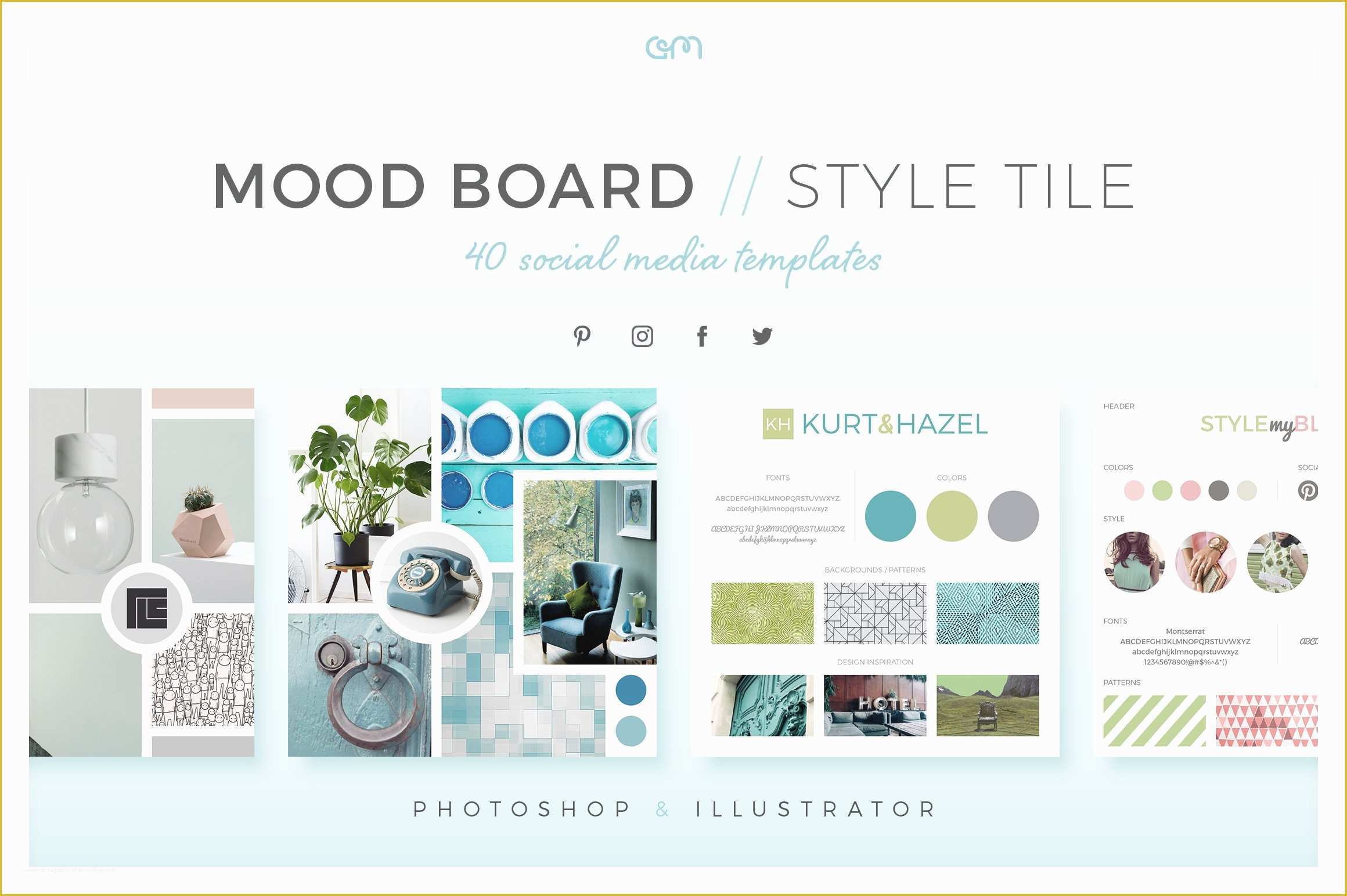 Free Moodboard Template Illustrator Of Mood Board Style Tile Pack Social Media Templates Of Free Moodboard Template Illustrator 