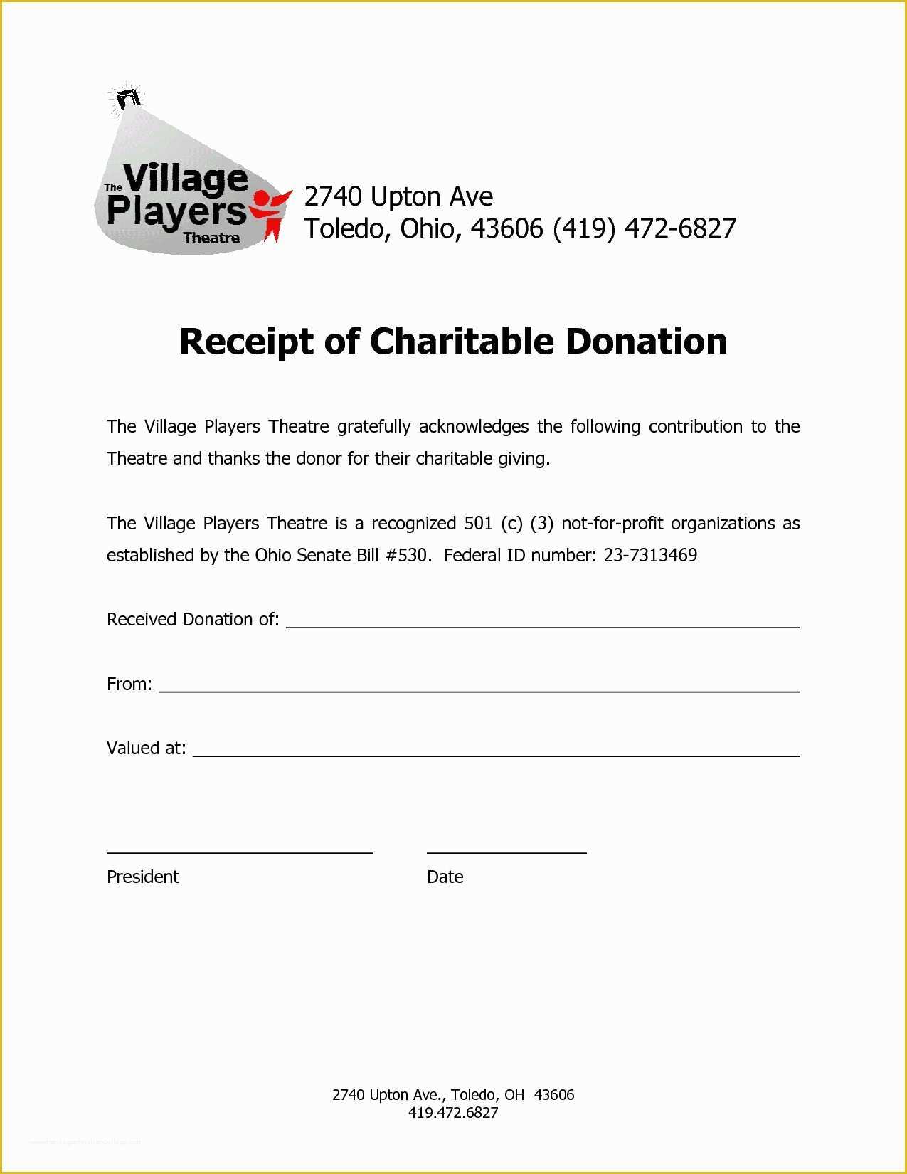 Free Non Profit Donation Receipt Template Of Charitable Donation ...