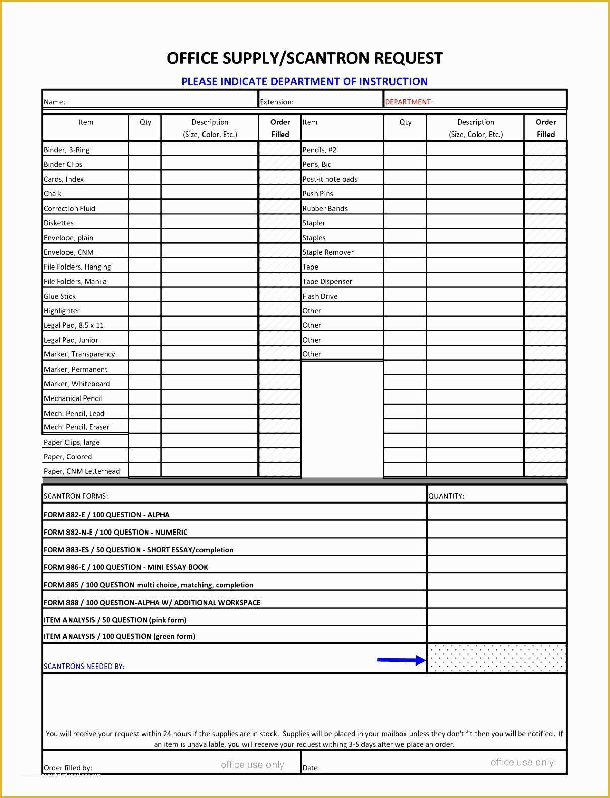 Free Office Supply List Template Of 6 Best Of Fice Printable Free 