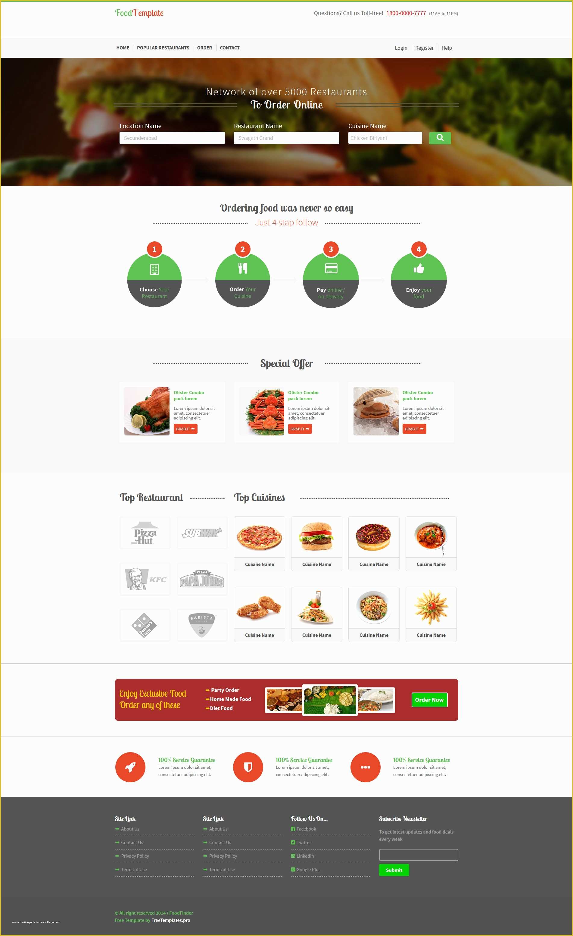 Free Online Food Ordering Website Templates Of Food Restaurant Ordering 